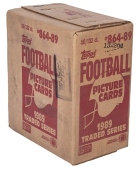 1989 Topps Traded Football Factory Sealed Case (50 Complete Sets) - Barry Sanders, Troy Aikman, Deion Sanders Rookie Cards!